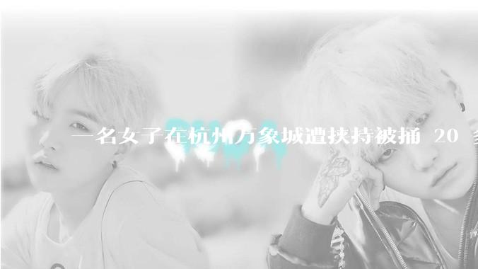 一名女子在杭州万象城遭挟持被捅 20 多刀,隆胸***体救了一命,这反映出哪些公安系统的问题?